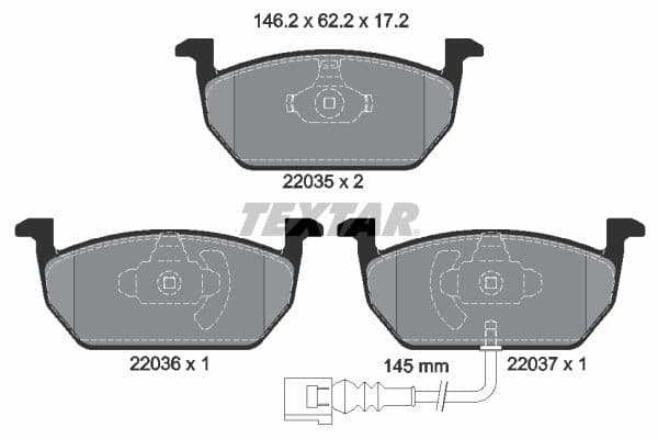 set placute frana,frana disc TEXTAR Q+ 2203501