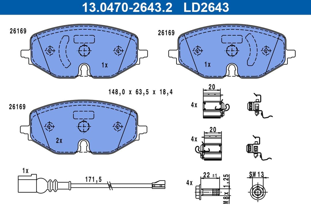 set placute frana,frana disc ATE Ceramic 13.0470-2643.2