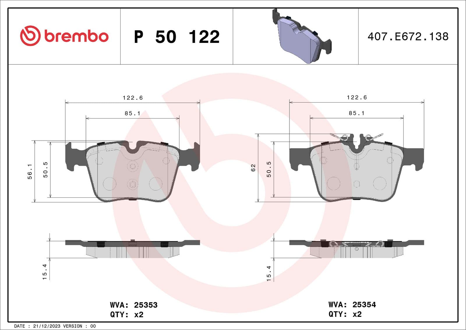 set placute frana,frana disc BREMBO PRIME LINE P 50 122