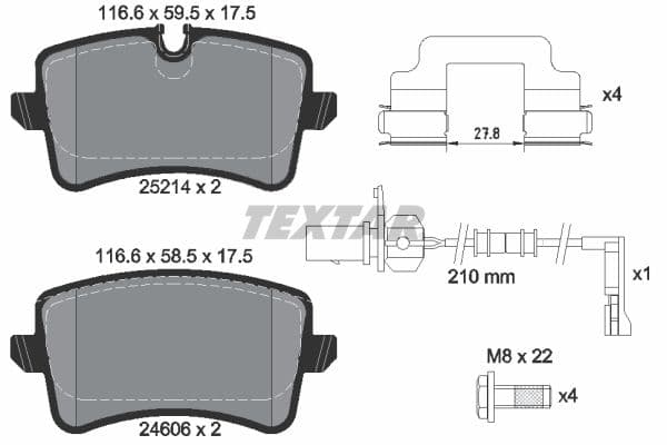 set placute frana,frana disc TEXTAR Q+ 2521413