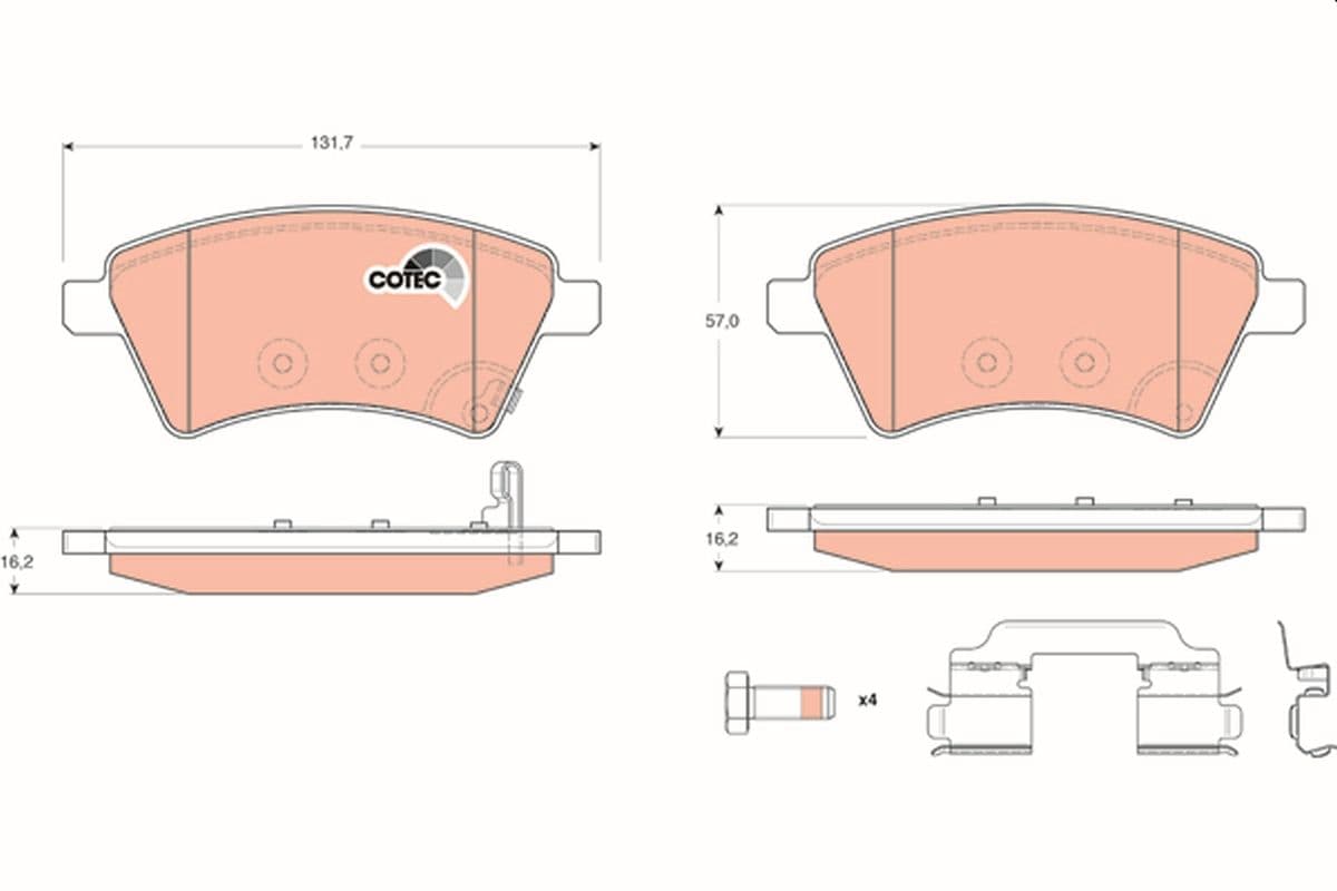 set placute frana,frana disc TRW GDB1673