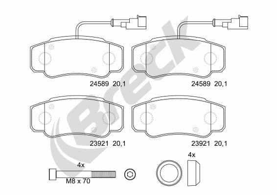 set placute frana,frana disc BRECK 23921 00 703 10
