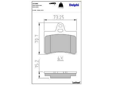 set placute frana,frana disc DELPHI LP1680