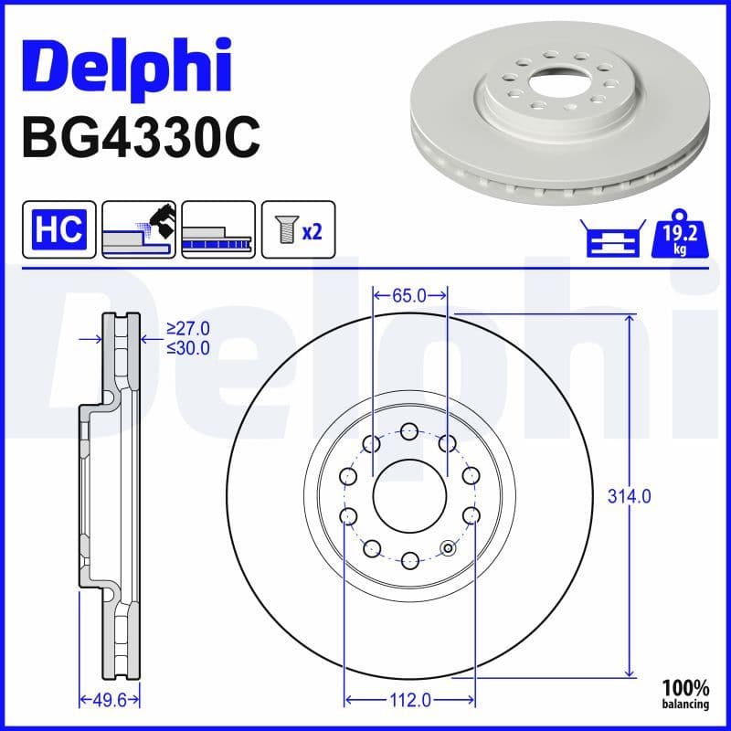 Disc frana DELPHI BG4330C