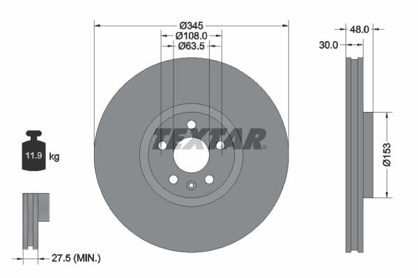 Disc frana TEXTAR PRO+ 92289805