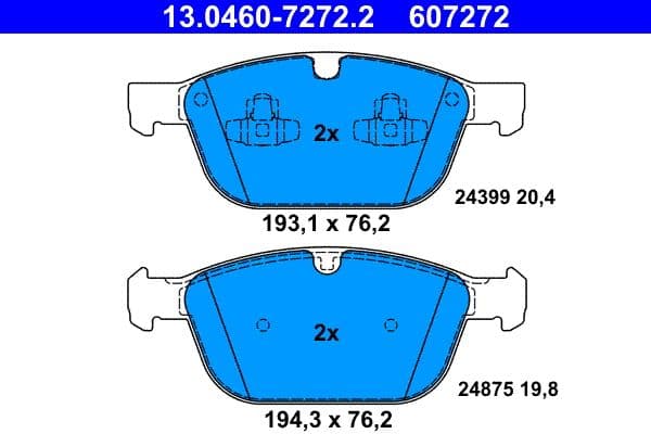 set placute frana,frana disc ATE 13.0460-7272.2