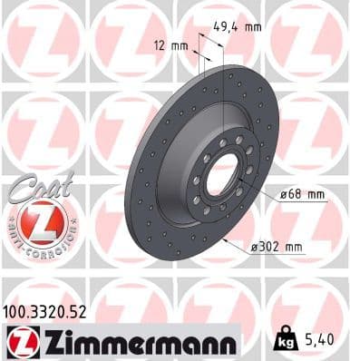 Disc frana ZIMMERMANN SPORT Z 100.3320.52