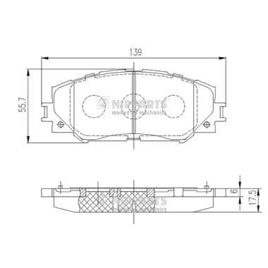 set placute frana,frana disc NIPPARTS J3602120