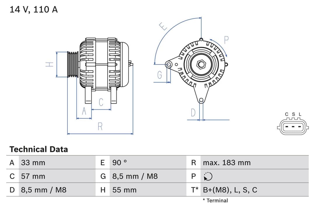 Generator / Alternator BOSCH 0 986 082 730