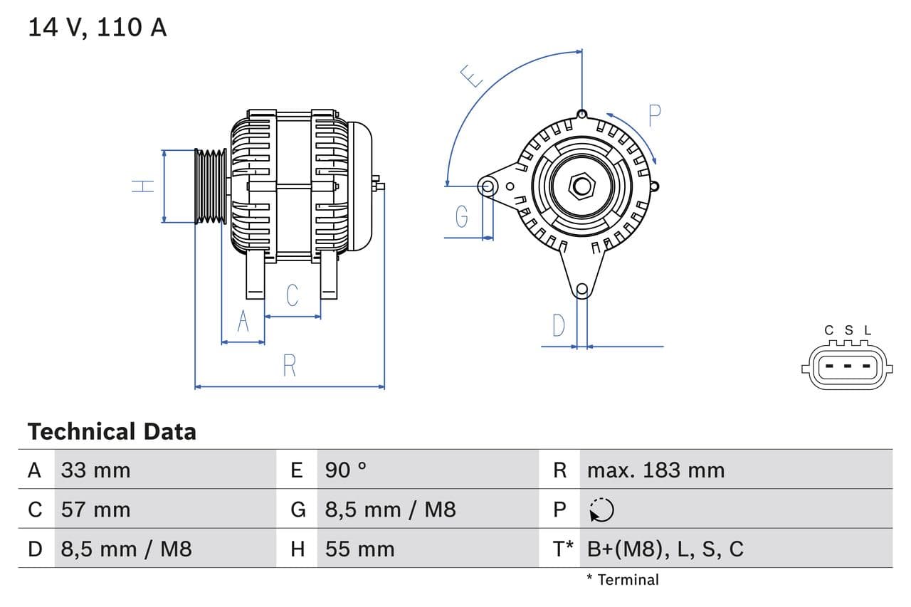 Generator / Alternator BOSCH 0 986 082 730