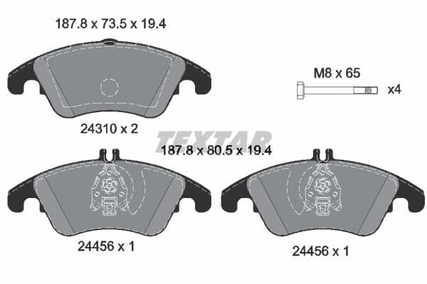 set placute frana,frana disc TEXTAR Q+ 2431001