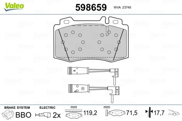 set placute frana,frana disc VALEO 598659