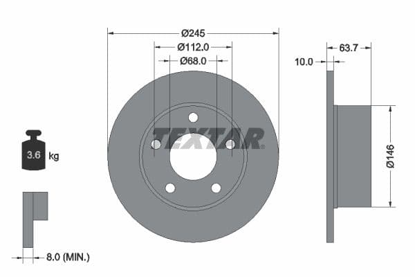 Disc frana TEXTAR PRO 92057503