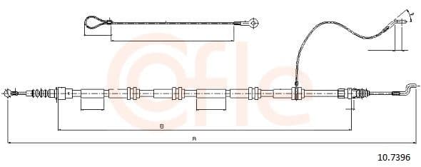 Cablu, frana de parcare COFLE 10.7396