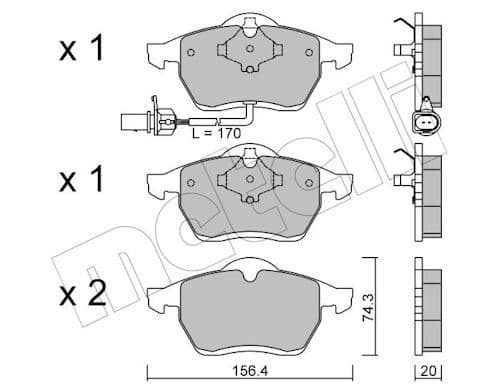 set placute frana,frana disc METELLI 22-0279-1