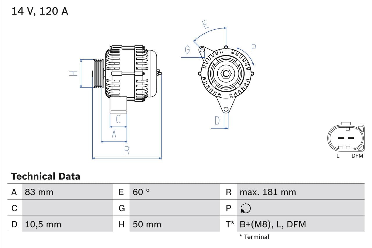 Generator / Alternator BOSCH 0 986 047 540