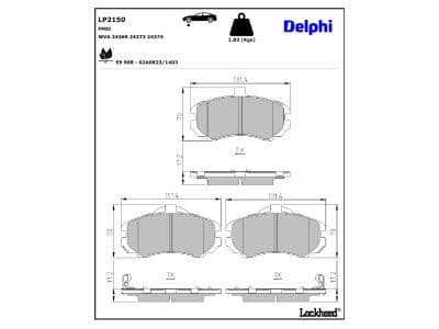 set placute frana,frana disc DELPHI LP2150