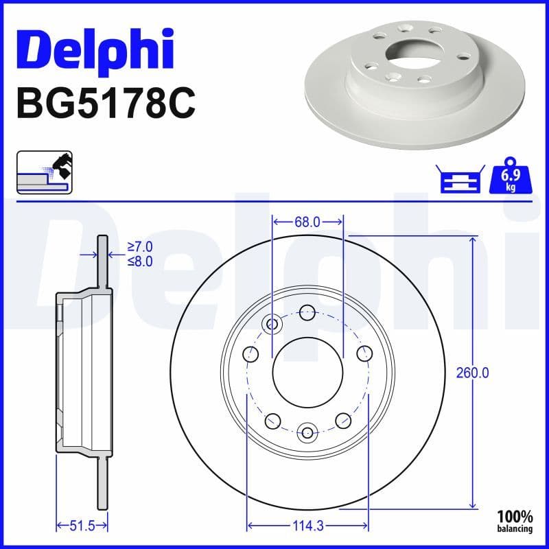Disc frana DELPHI BG5178C