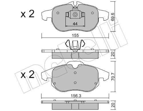 set placute frana,frana disc METELLI 22-0540-0