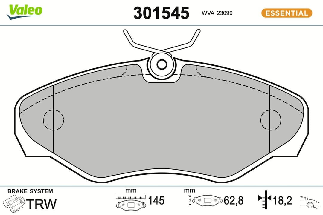 set placute frana,frana disc VALEO ESSENTIAL 301545