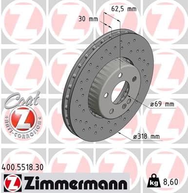 Disc frana ZIMMERMANN 400.5518.30