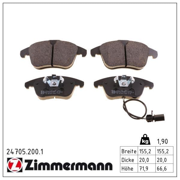 set placute frana,frana disc ZIMMERMANN 24705.200.1