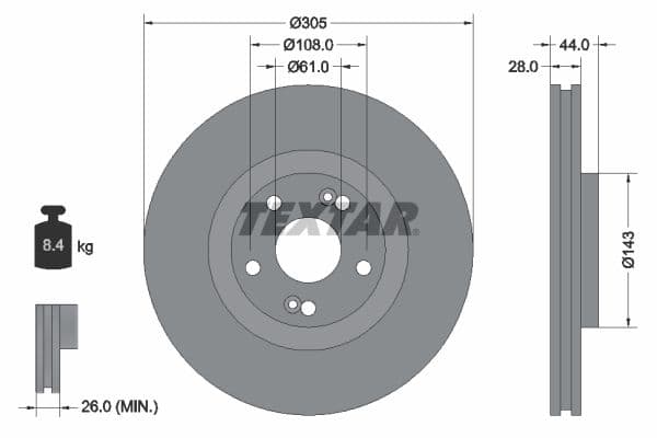 Disc frana TEXTAR 92112300