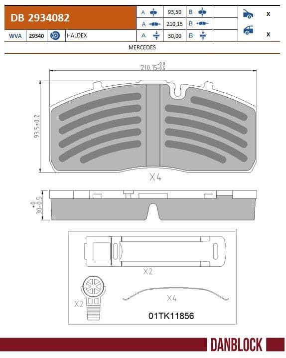 set placute frana,frana disc DANBLOCK DB 2934082