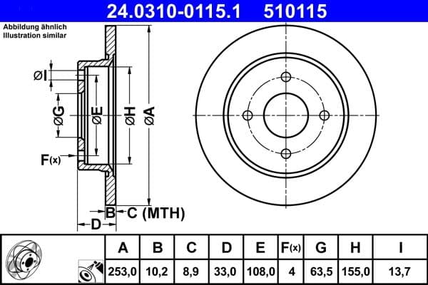 Disc frana ATE 24.0310-0115.1