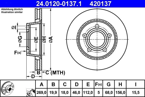 Disc frana ATE 24.0120-0137.1