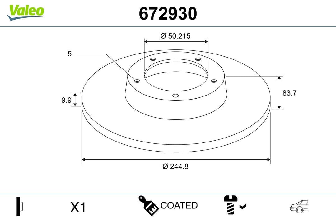Disc frana VALEO 672930
