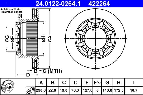 Disc frana ATE 24.0122-0264.1