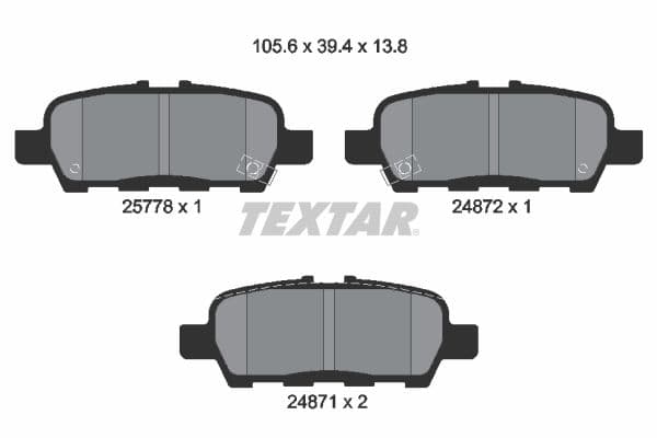 set placute frana,frana disc TEXTAR 2577801