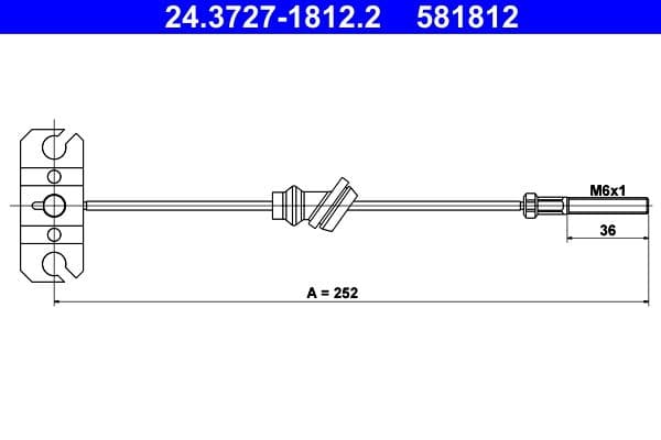 Cablu, frana de parcare ATE 24.3727-1812.2