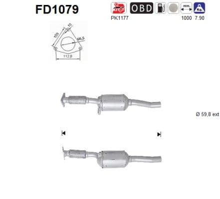 Filtru funingine/particule, sist.de esapament AS FD1079
