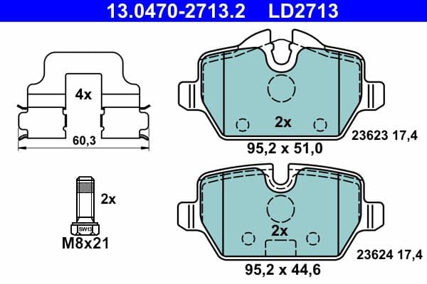 set placute frana,frana disc ATE Ceramic 13.0470-2713.2