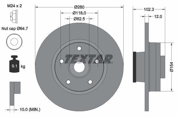 Disc frana TEXTAR PRO 92153703