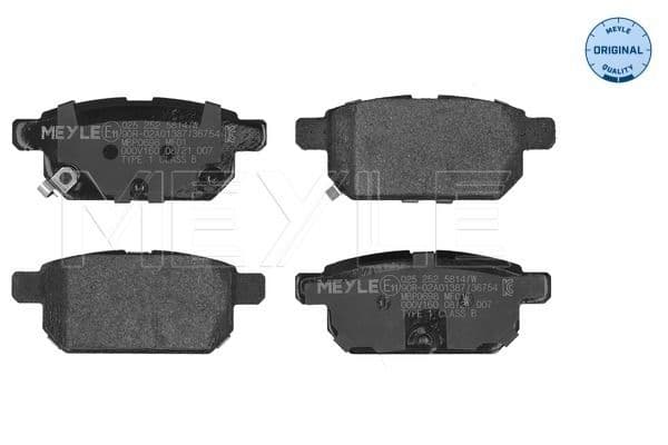 set placute frana,frana disc MEYLE -ORIGINAL: True to OE. 025 252 5814/W