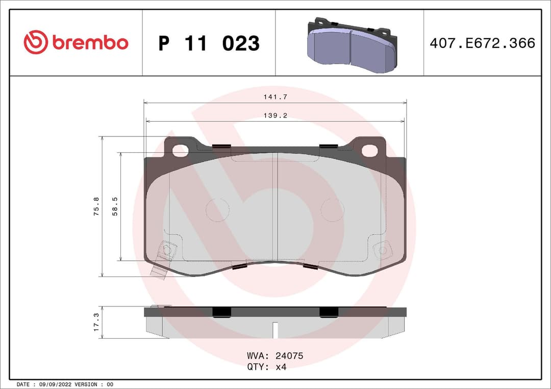 set placute frana,frana disc BREMBO PRIME LINE P 11 023