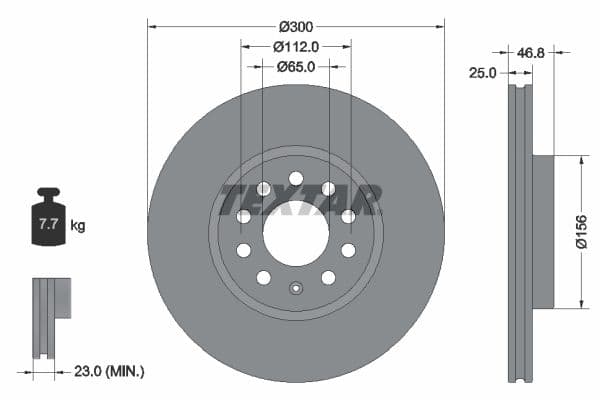 Disc frana TEXTAR PRO 92333103