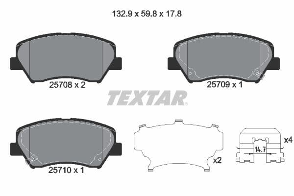 set placute frana,frana disc TEXTAR Q+ 2570801