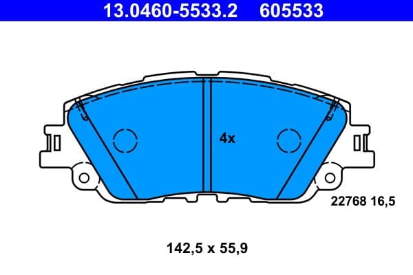 set placute frana,frana disc ATE 13.0460-5533.2