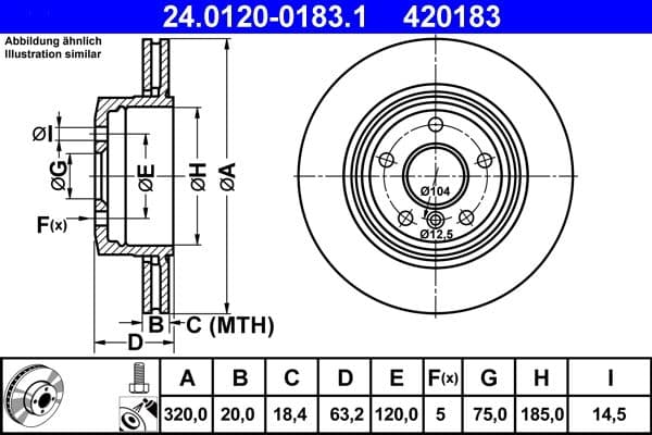 Disc frana ATE 24.0120-0183.1