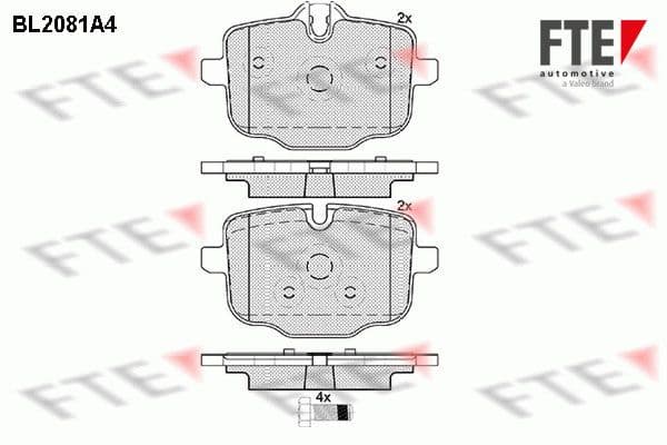 set placute frana,frana disc FTE 9010665