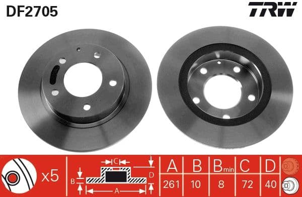 Disc frana TRW DF2705