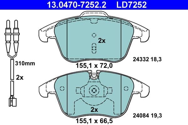 set placute frana,frana disc ATE Ceramic 13.0470-7252.2