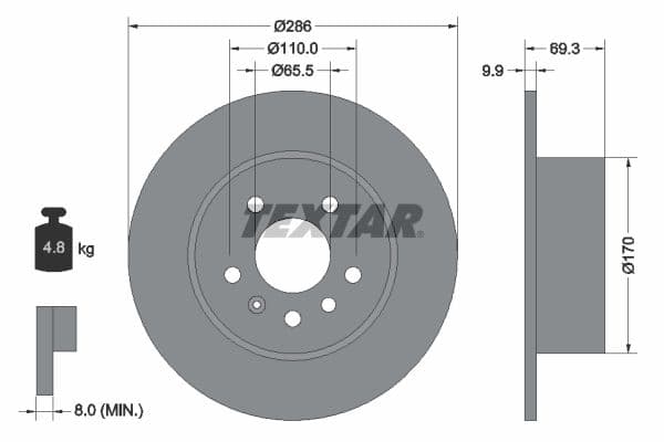Disc frana TEXTAR PRO 92075703