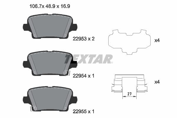 set placute frana,frana disc TEXTAR 2295301