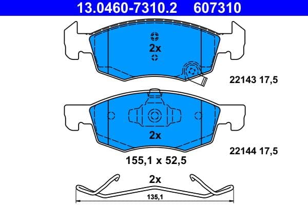 set placute frana,frana disc ATE 13.0460-7310.2