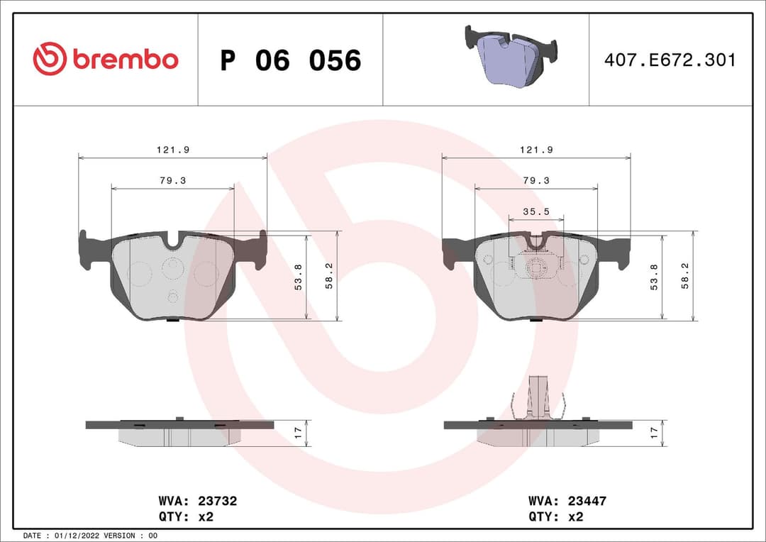 set placute frana,frana disc BREMBO PRIME LINE P 06 056